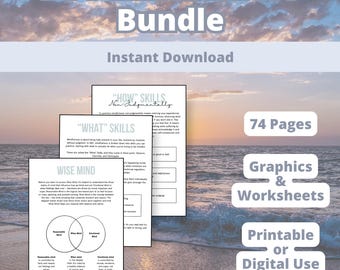 DBT Mindfulness Skills Worksheets, Coping Skills, Emotional Regulation, Therapy Tools, Printable Resources, Therapy Worksheets
