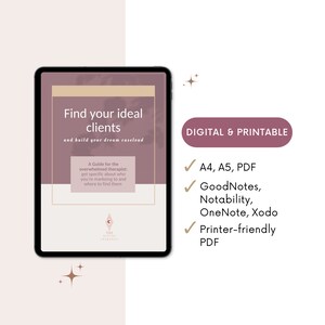 Private Practice Therapist
Build your Dream therapy caseload
Find Your Niche
 Online Coach Tools
 Niche Workbook
 Ideal Client Avatar
 Ideal Client Guide
Workbook
 Niche Clarity Tool
 Dream Client Tool
 Target Customer
 Customer Profile
 Marketing Planner
 Brand Clarity
 Client Strategy
