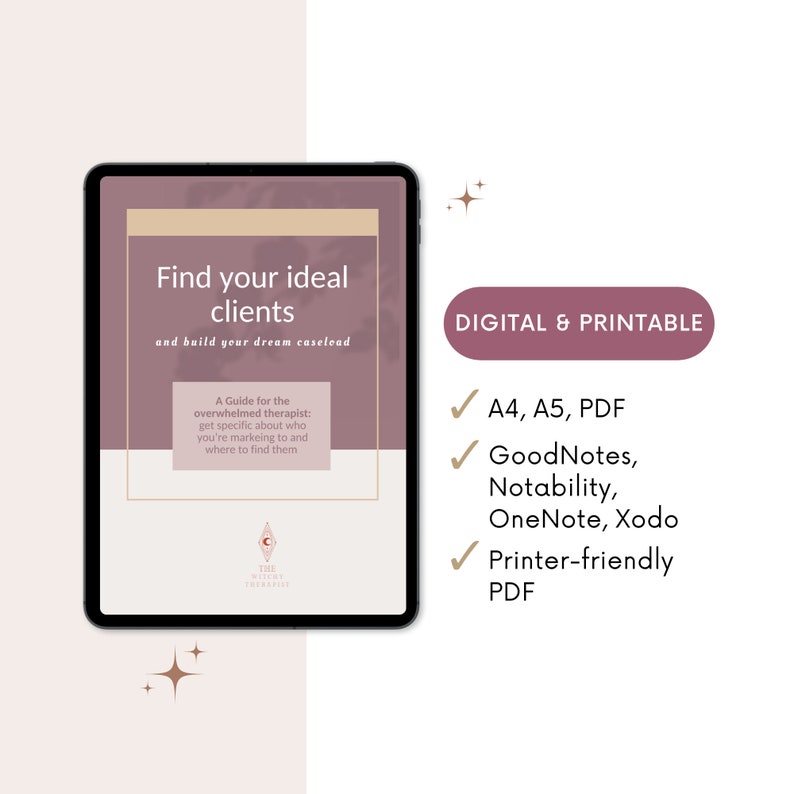 Private Practice Therapist
Build your Dream therapy caseload
Find Your Niche
 Online Coach Tools
 Niche Workbook
 Ideal Client Avatar
 Ideal Client Guide
Workbook
 Niche Clarity Tool
 Dream Client Tool
 Target Customer
 Customer Profile
 Marketing Planner
 Brand Clarity
 Client Strategy