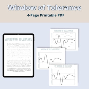 Window of Tolerance Worksheets - Emotional Regulation - Therapy Worksheets, Coping Skills, Polyvagal Theory, Trauma Therapy, Somatic Therapy