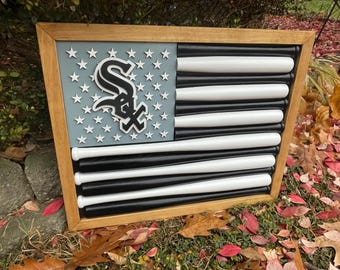 Baseball Bat American Flag - Chicago White Sox