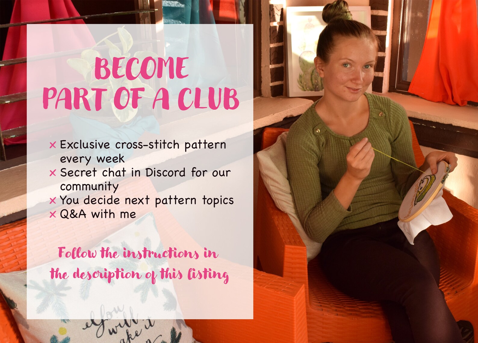 Chicago cross stitch pattern colorful city embroidery