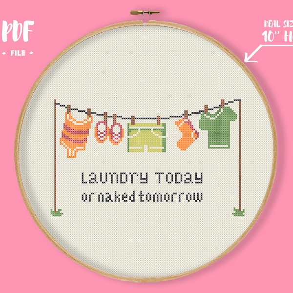 Laundry Cross Stitch Etsy