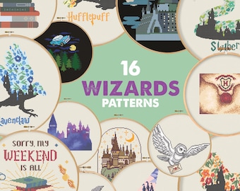 16 Wizards Cross Stitch Patterns