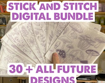 30+ Sets of Stick and Stitch Bundle Embroidery Patterns, Digital files for Hand Embroidery