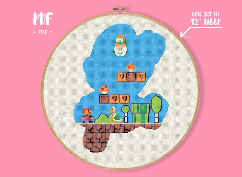 Game Cross Stitch Pattern Retro Video Game 8bit PlayStation Etsy