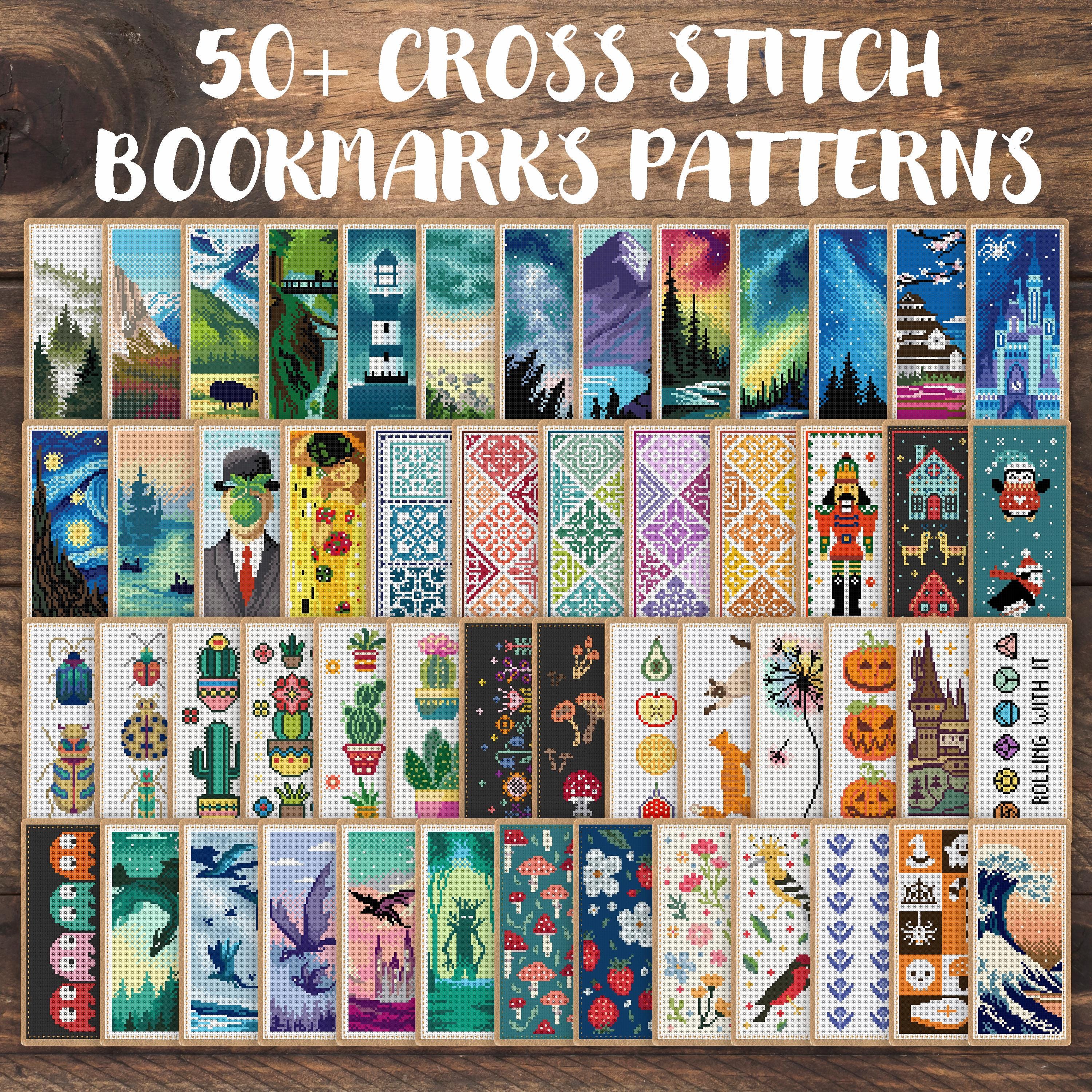 50 Bookmark Cross Stitch Patterns Bundle, Set of Bookmarks Embroidery ...