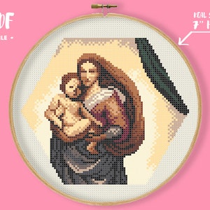 Hex-art Raphael The Sistine Madonna Cross Stitch Pattern
