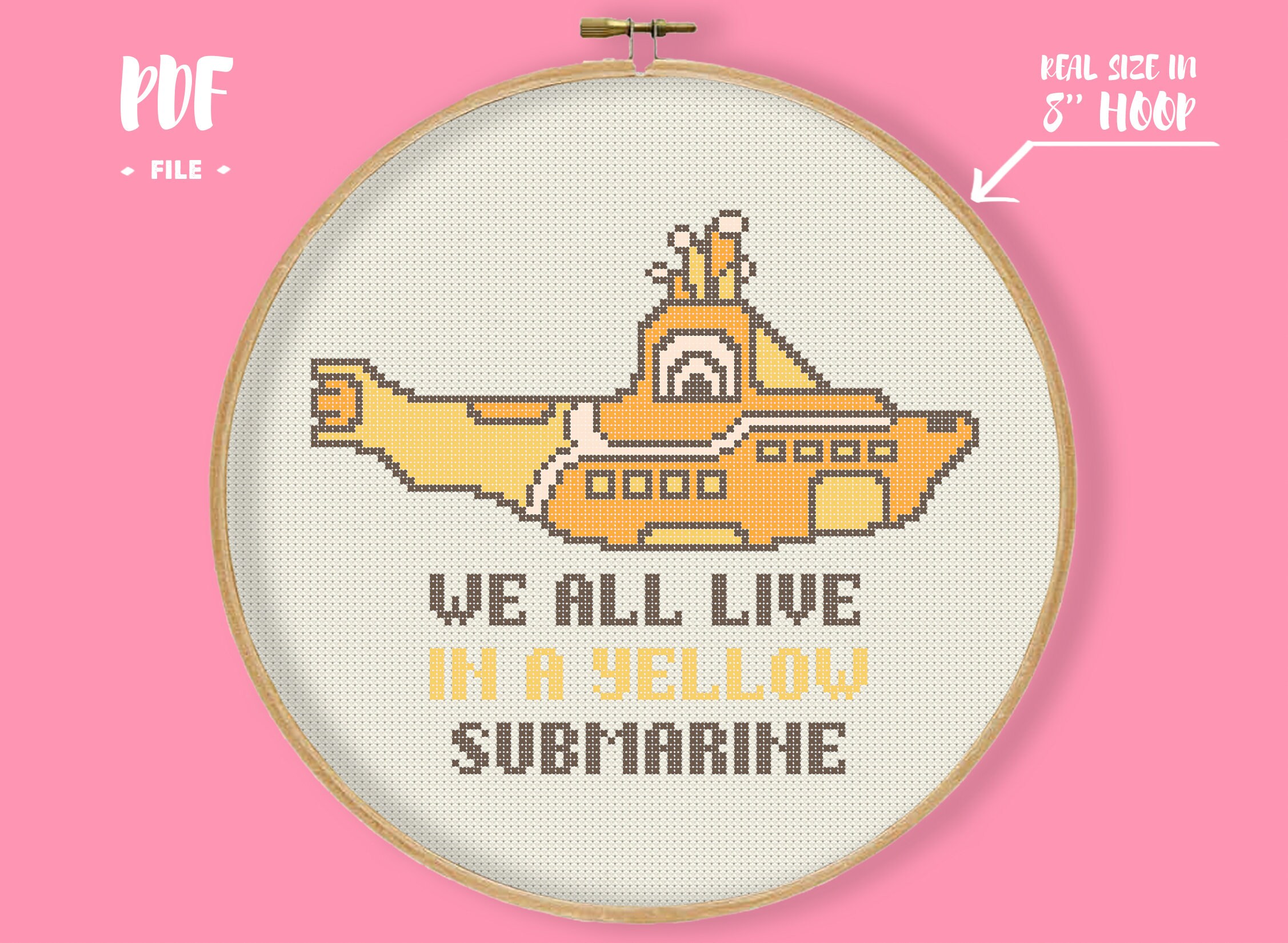 Download We All Live in a Yellow Submarine Cross Stitch Pattern ...