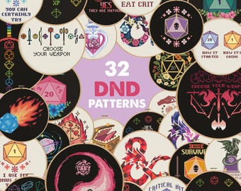 32 Dungeon and Dragons Cross Stitch Patterns