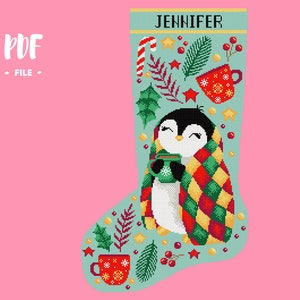 Christmas Stocking 27 Cross Stitch Pattern, Santa Christmas Eve Embroidery DIY, Stockings customizable with name, Xstitch Sampler Winter