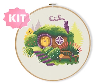 Shire Summer Cross Stitch Kit, Four Seasons Embroidery, Fairy Tale House Needlepoint, Story Book Home Xstitch, Magic Cottage DIY