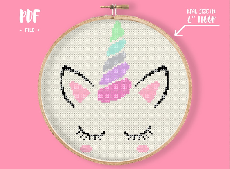 Unicorn Printable Cross Stitch Pattern Chart Modern Home | Etsy