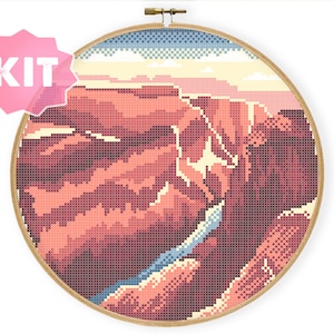 Grand Canyon National Park Kreuzstichpackung, Arizona Berge Landschaft Natur Stickerei, Natur Kreuzstichvorlage Berg
