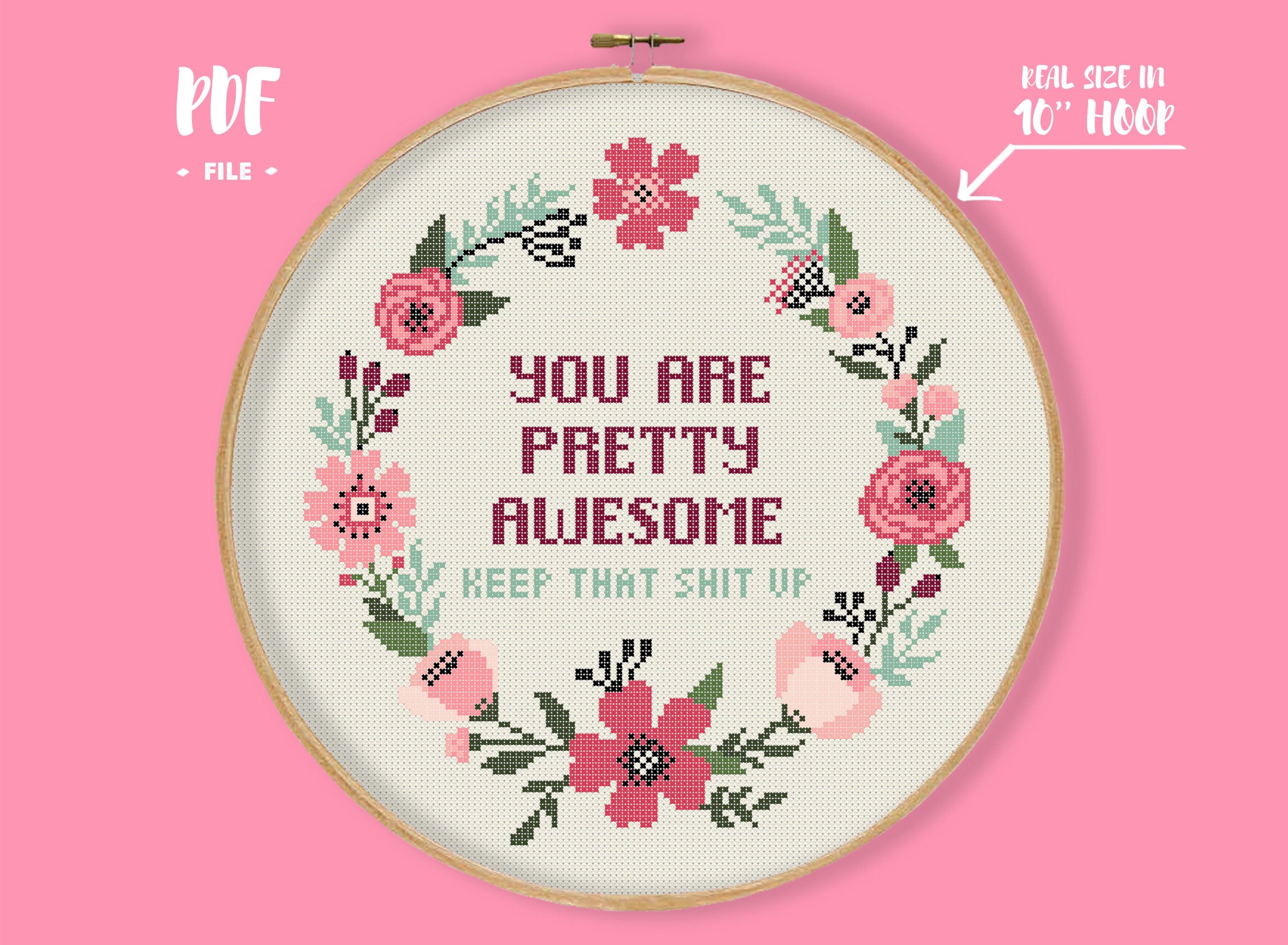  You're Awesome Keep That Up - Embroidery Kit for