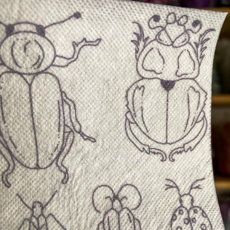 Stick and Stitch Bugs, Water Soluble Embroidery Transfers, Peel and ...