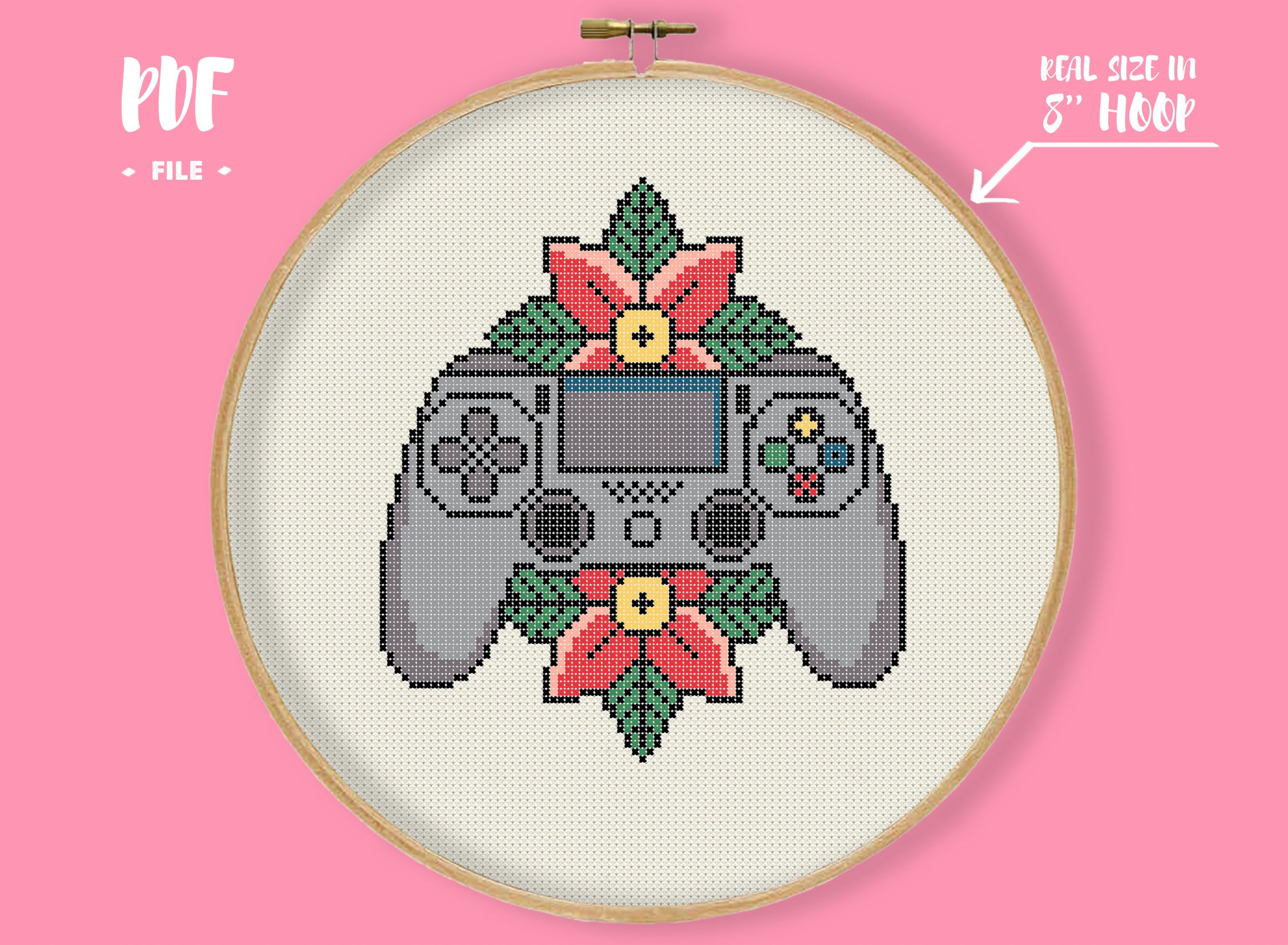 Game Joystick Cross Stitch Pattern Gamer Console Embroidery Etsy