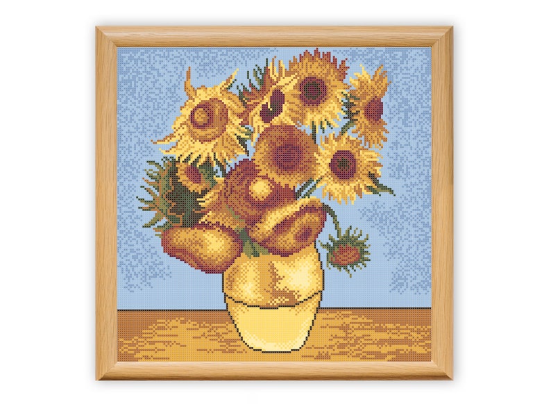 Van Gogh Sunflowers Cross Stitch Pattern Fine Art Etsy