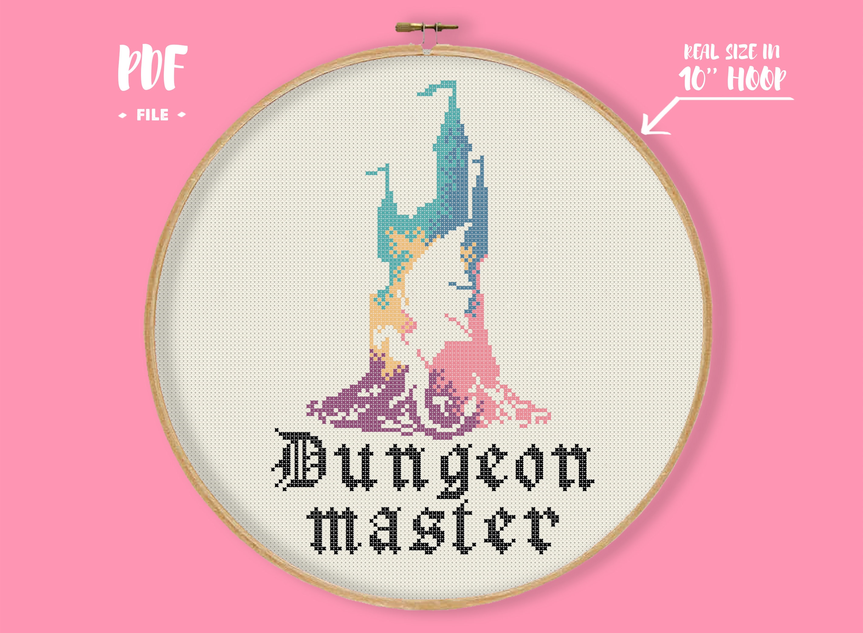 Dungeon Master Cross Stitch Pattern Role Play Tabletop Etsy