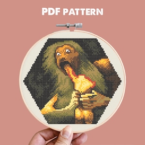 Patrón de punto de cruz de Hex-art Goya Saturno devorando a su hijo, pintura maestra Bordado Artista Home Gallery Needlepoint Fine Art Xstitch