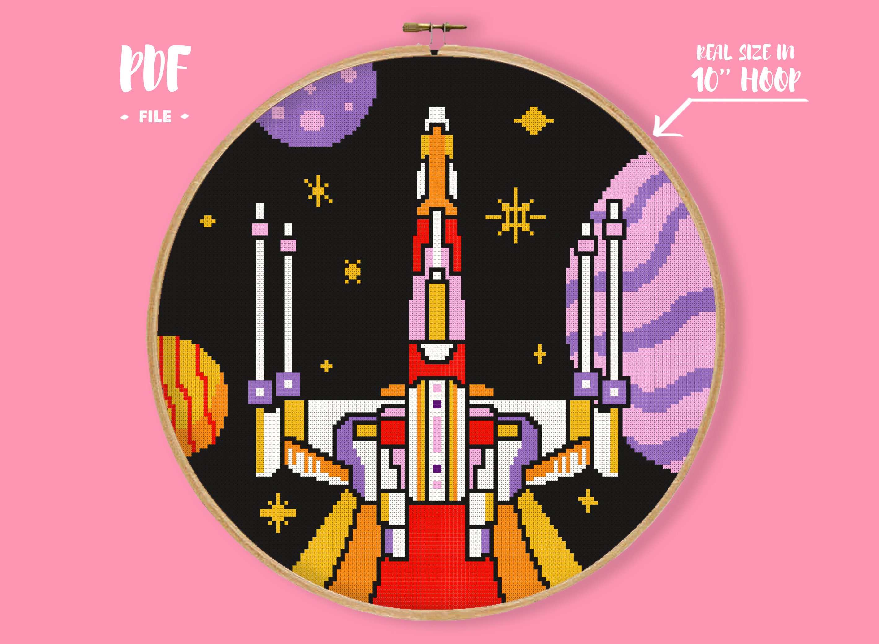 Space Ship 9 Cross Stitch Pattern Geeky Movie Embroidery - Etsy