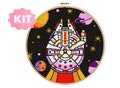 Space Ship #1 Cross Stitch KIT, Spaceship Embroidery kit, Space colorful planets, Geek Xstitch Kit, Easy beginner embroidery kit product logo
