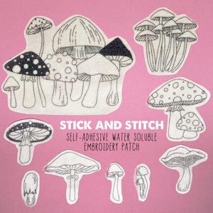 Stick And Stitch-svampar 1, vattenlösliga broderitransfers, avskalad och klistra-avtvättbar broderi, upplöslig stabiliseringsfilm för kläddekorationer