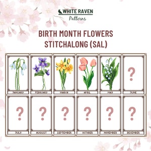 12 Month Birth Flowers SAL, Floral Stitchalong for 2024 Cross Stitch *** updated up to May pattern