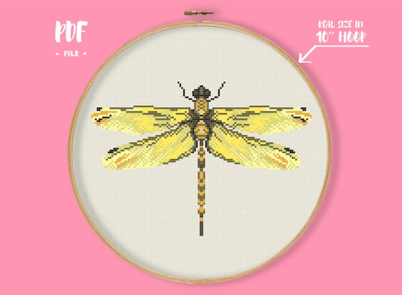 Dragonfly 1 Cross Stitch Pattern Insects Embroidery Ornament - Etsy