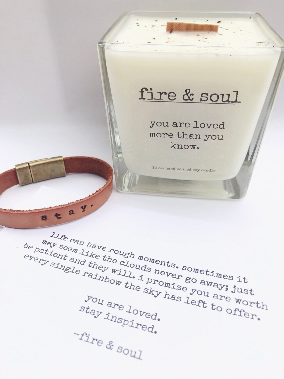 Fire & soul candle choice of quote Etsy