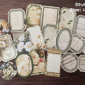 40 pcs étiquette autocollant fleur étiquette autocollant plante forêt jardin papillon scrapbooking éphémères artisanat décoratif pour journal papeterie