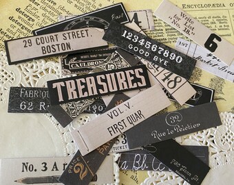 20Pcs Vintage Words Sticker Ephemera Stickers Scrap Paper Sticker Decorative For Journal Middle Ages