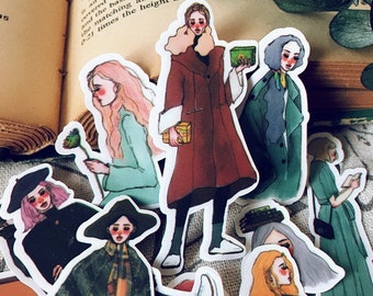 La Dolce Vita Style Girl Stickers, Scrapbooking Ephemera (14 Pcs)