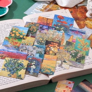 Autocollant de paysage, Autocollant de peinture, Floral, Coucher de soleil, Forêt, Pack d’autocollants éphémères, Autocollant découpé, Autocollant décoratif, Fournitures de journal