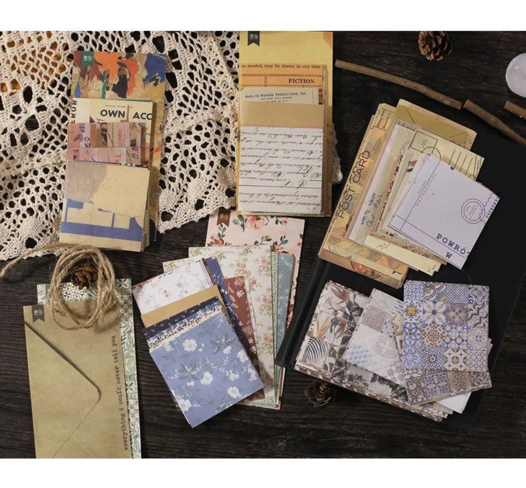60pcs Vintage Mini Scrap Paper,decorative Paper,vintage Ephemera Paper