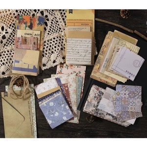 60Pcs vintage Mini Scrap Paper, Papier décoratif, Papier éphémère vintage, Papier de fond, Floral, Lettre, Peinture d’art, Fournitures de journal