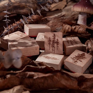 Tampons en bois de forêt,Timbres en caoutchouc en bois d'arbre,Tampon en caoutchouc pour cadre,Tampon décoratif,Livres manuels,Éphémérides,Scrapbook,Fournitures de journal