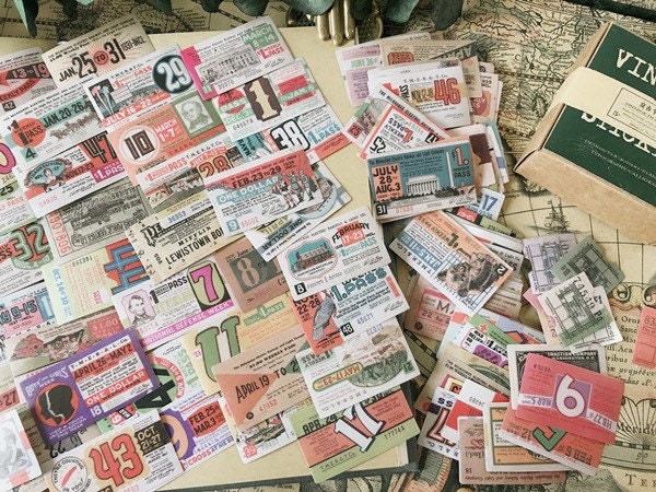 128pcs vintage tickets themed sticker packcouponstickets etsy