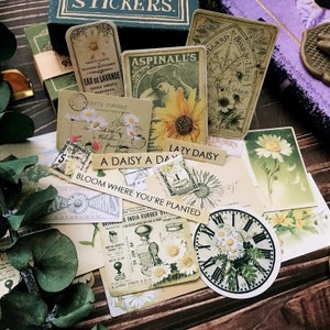 Autocollants de tournesol de cru de 23Pcs, autocollant de marguerite, autocollants décoratifs, autocollants d’éphéméride, journal de jonque
