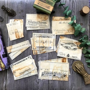 16Pcs Papier éphémère teint au café, papier mémo de teinture de café, papier de collage, papier décoratif, album, journal de pacotille