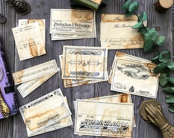 Coffee Dyed Ephemera Paper: Vintage Style Scrapbook Embellishments