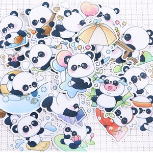 20 autocollants panda, autocollant animal adorable, scrapbooking éphémère découpé décoratif pour papeterie de journal
