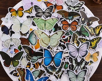 80 Pcs Butterfly Stickers,Die-Cut Sticker,Decorative Sticker,Scrapbook Sticker,Ephemera Stickers,Vinyl Paper