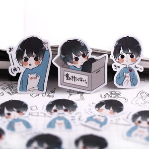 30 pcs autocollant petit garçon, autocollant découpé, autocollant décoratif, autocollant kawaii, autocollant mignon, autocollants éphémères, papier vinyle