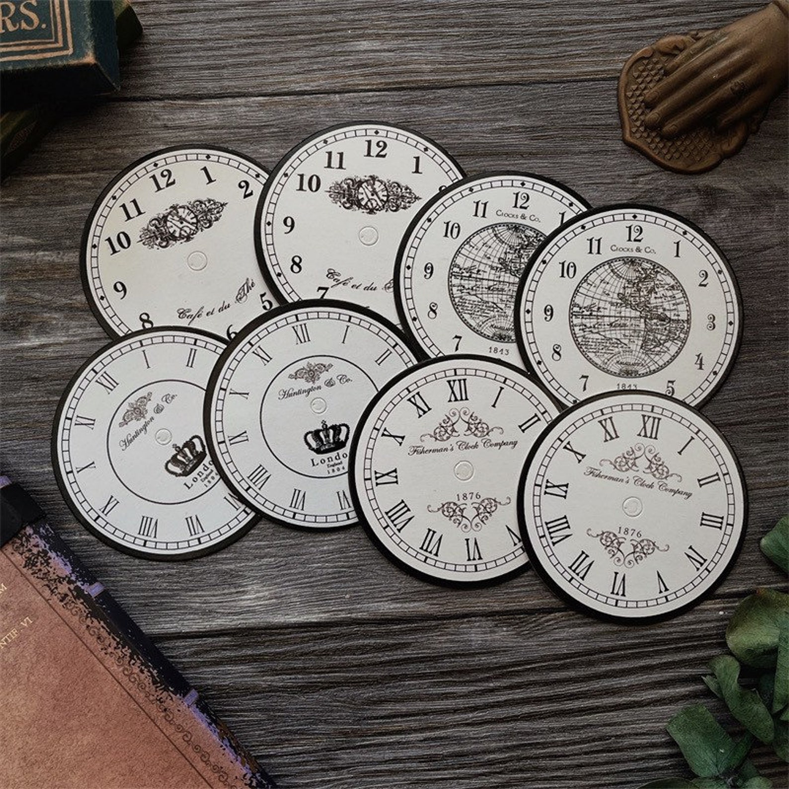 8 Vintage Clock Face Paper Cards: Ephemera Journaling Supplies - Etsy