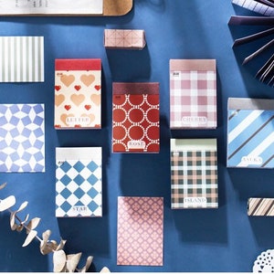 Mini livre d'autocollants de 50 feuilles, papier pour scrapbooking, articles de journaux éphémères, papier washi. Série motifs de base, fournitures de loisirs créatifs, fournitures de journal