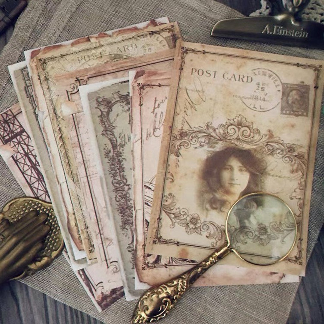 8pcs Vintage Old Photo Sticker,old Book Page Sticker,craft Supplies ...