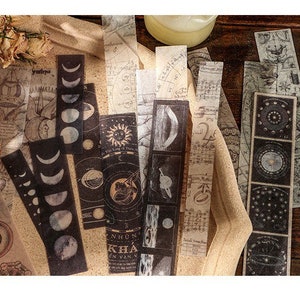 40 pcs Sticker L'univers, Sticker Phase de Lune, Sticker Galaxie, Sticker Céleste vintage, Sticker Décoratif, Fournitures De Journal, Papier Washi