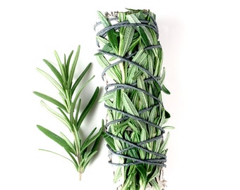 4&quot; White Sage & Rosemary Smoke Cleansing  Stick - Energy Healing | Cleansing | Air Purifier | Natural Detox | Meditation Tools Selfcare gift