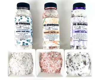 Gift Set Organic Salt Soaks Natural Detox Aromatherapy Gift Ideas Vegan Bath Salts Eco-Friendly Therapeutic Bath Salts Sore Muscle Soak Gift